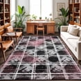 thumbnail image 1 of Area Rugs 4'x6'. Grey Pink Geometric Carpet Runner Indoor Outdoor Rugs Home Decor Aesthetic, Black White Boho Non Slip Mats Washable Accent Rug for Living Room Bedroom, 1 of 8