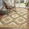 thumbnail image 1 of NewBuros 4'x6' Area Rugs for Living Room, Non-Slip Machine Washable Rugs, Soft Stain Resistant Low Pile Vintage Distressed Print Western Indoor Carpet, Camel, 1 of 10