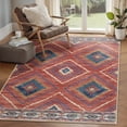 thumbnail image 1 of NewBuros 4'x6' Area Rugs for Living Room, Non-Slip Machine Washable Rugs, Soft Stain Resistant Low Pile Vintage Distressed Print Western Indoor Carpet, Red, 1 of 10