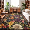 thumbnail image 1 of Area Rugs 4'x6'. Orange Flower Carpet Runner Indoor Outdoor Rugs Home Decor Aesthetic, Sunflower Watercolor Plant Floral Leaf Non Slip Mats Washable Accent Rug for Living Room Bedroom, 1 of 8