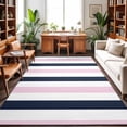 thumbnail image 1 of Area Rugs 4'x6'. Pink Navy Blue Striped Carpet Runner Indoor Outdoor Rugs Home Decor Aesthetic, Farmhouse Stripe Art Non Slip Mats Washable Accent Rug for Living Room Bedroom, 1 of 8
