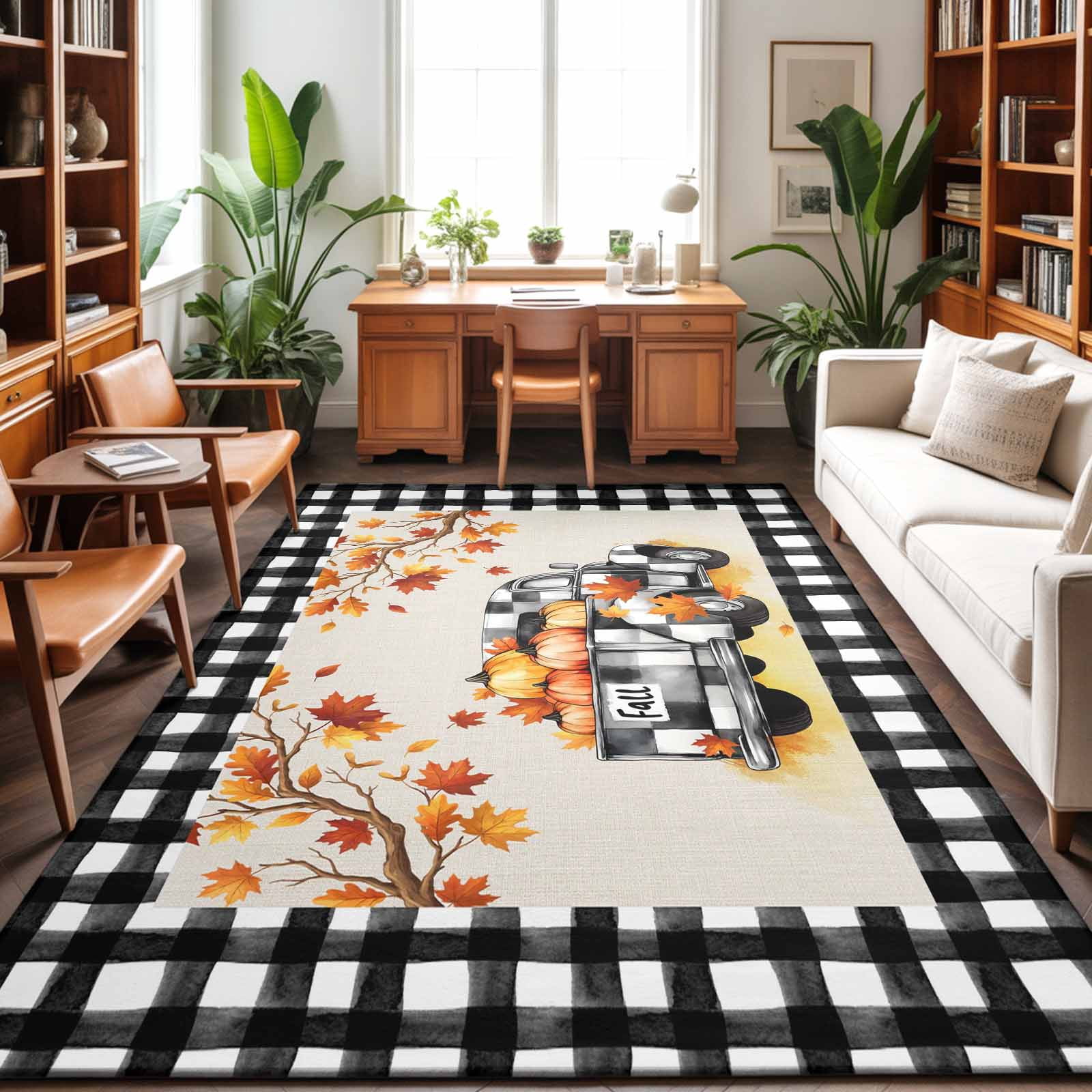 Area Rugs 4'x6'. Pumpkins Fall Carpet Runner Indoor Outdoor Rugs Home ...