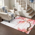 thumbnail image 1 of Area Rugs 4'x6'. Spring Floral Carpet Runner Indoor Outdoor Rugs Home Decor Aesthetic, Watercolor Weeping Cherry Blossom Branches Non Slip Mats Washable Accent Rug for Living Room Bedroom, 1 of 8