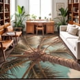 thumbnail image 1 of Area Rugs 4'x6'. Summer Palm Tree Carpet Runner Indoor Outdoor Rugs Home Decor Aesthetic, Tropical Plants Botanical Trees Non Slip Mats Washable Accent Rug for Living Room Bedroom, 1 of 8