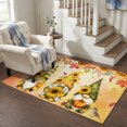 thumbnail image 1 of Area Rugs 4'x6'. Sunflowers Gnomes Carpet Runner Indoor Outdoor Rugs Home Decor Aesthetic, Fall Thanksgiving Leaf Orange Ombre Non Slip Mats Washable Accent Rug for Living Room Bedroom, 1 of 3