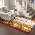 thumbnail image 1 of Area Rugs 4'x6'. Thanksgiving Pumpkin Carpet Runner Indoor Outdoor Rugs Home Decor Aesthetic, Fall Sunflower Autumn Give Thanks Non Slip Mats Washable Accent Rug for Living Room Bedroom, 1 of 8