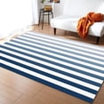 thumbnail image 1 of Area Rugs 4x6 Ft Blue Stripe Gradient Non-Slip Washable Rug Indoor Rug Floor Mats Non Shedding Carpet for Living Room Bedroom Dining Room Home Decor, 1 of 8