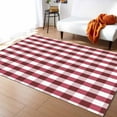 thumbnail image 1 of Area Rugs 4x6 Ft Burgundy White Buffalo Plaid Texture Non-Slip Washable Rug Indoor Rug Floor Mats Non Shedding Carpet for Living Room Bedroom Dining Room Home Decor, 1 of 8
