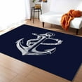 thumbnail image 1 of Area Rugs 4x6 Ft Coastal Anchor Nautical Knot Dark Blue Minimalist Non-Slip Washable Rug Indoor Rug Floor Mats Non Shedding Carpet for Living Room Bedroom Dining Room Home Decor, 1 of 8