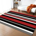 thumbnail image 1 of Area Rugs 4x6 Ft Geometric Stripes Red Black Non-Slip Washable Rug Indoor Rug Floor Mats Non Shedding Carpet for Living Room Bedroom Dining Room Home Decor, 1 of 8