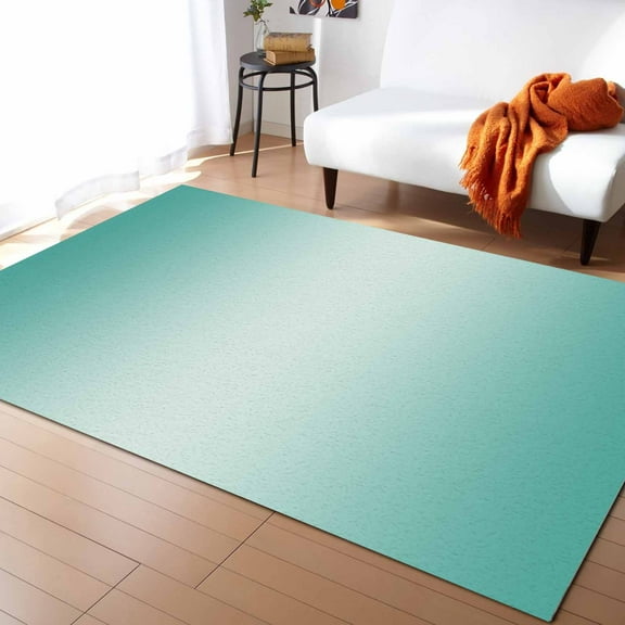 Area Rugs 4x6 Ft Teal Green Ombre Solid Color Gradient Modern Art Non-Slip Washable Rug Indoor Rug Floor Mats Non Shedding Carpet for Living Room Bedroom Dining Room Home Decor