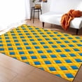 thumbnail image 1 of Area Rugs 4x6 Ft Yellow Blue Watercolor Rhombus Plaid Non-Slip Washable Rug Indoor Rug Floor Mats Non Shedding Carpet for Living Room Bedroom Dining Room Home Decor, 1 of 8