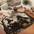 thumbnail image 1 of Area Rugs 5'x7', Black Gnomes Halloween Carpet Runner Indoor Outdoor Rugs Home Decor Aesthetic, Pumpkins Cats Castle Brown Non Slip Mats Washable Accent Rug for Living Room Bedroom, 1 of 8