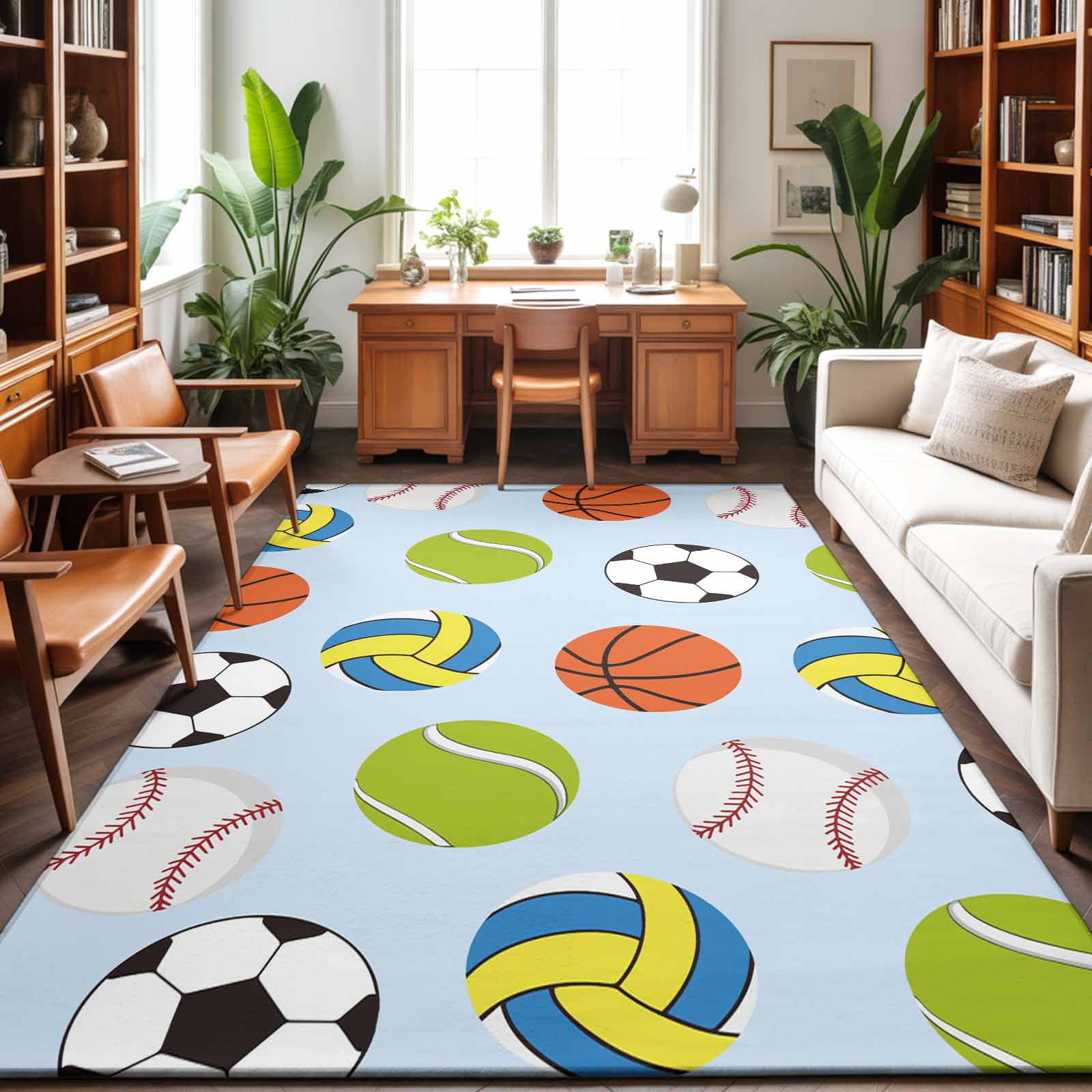 Ball Rug Rugug Area Rugs 5'x7', Blue Balls Carpet Runner Indoor Outdoor Rugs Home ...