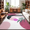 thumbnail image 1 of Area Rugs 5'x7', Boho Middle Century Carpet Runner Indoor Outdoor Rugs Home Decor Aesthetic, Abstract Pink Geometric Botanical Non Slip Mats Washable Accent Rug for Living Room Bedroom, 1 of 8