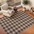 thumbnail image 1 of Area Rugs 5'x7', Brown Gingham Carpet Runner Indoor Outdoor Rugs Home Decor Aesthetic, Farmhouse Buffalo Plaid Checkered Non Slip Mats Washable Accent Rug for Living Room Bedroom, 1 of 4