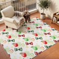 thumbnail image 1 of Area Rugs 5'x7', Candy Fruits Carpet Runner Indoor Outdoor Rugs Home Decor Aesthetic, Vibrant Red Green Summer Rustic Bows Non Slip Mats Washable Accent Rug for Living Room Bedroom, 1 of 8