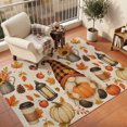 thumbnail image 1 of Area Rugs 5'x7', Gnomes Fall Carpet Runner Indoor Outdoor Rugs Home Decor Aesthetic, Thanksgiving Pumpkins Rustic Botanical Non Slip Mats Washable Accent Rug for Living Room Bedroom, 1 of 8