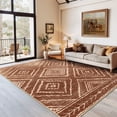 thumbnail image 1 of NewBuros 5'x7' Area Rugs for Living Room, Non-Slip Machine Washable Rugs, Soft Stain Resistant Low Pile Vintage Distressed Print Western Indoor Carpet, Yellowbrown, 1 of 11