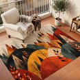 thumbnail image 1 of Area Rugs 5'x7', Orange Mountain Carpet Runner Indoor Outdoor Rugs Home Decor Aesthetic, Fall Farmhouse Forest Trees Nature View Non Slip Mats Washable Accent Rug for Living Room Bedroom, 1 of 8