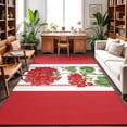 thumbnail image 1 of Area Rugs 5'x7', Red Flowers Carpet Runner Indoor Outdoor Rugs Home Decor Aesthetic, Spring Summer Floral Pastoral Botanical Leaf Non Slip Mats Washable Accent Rug for Living Room Bedroom, 1 of 8