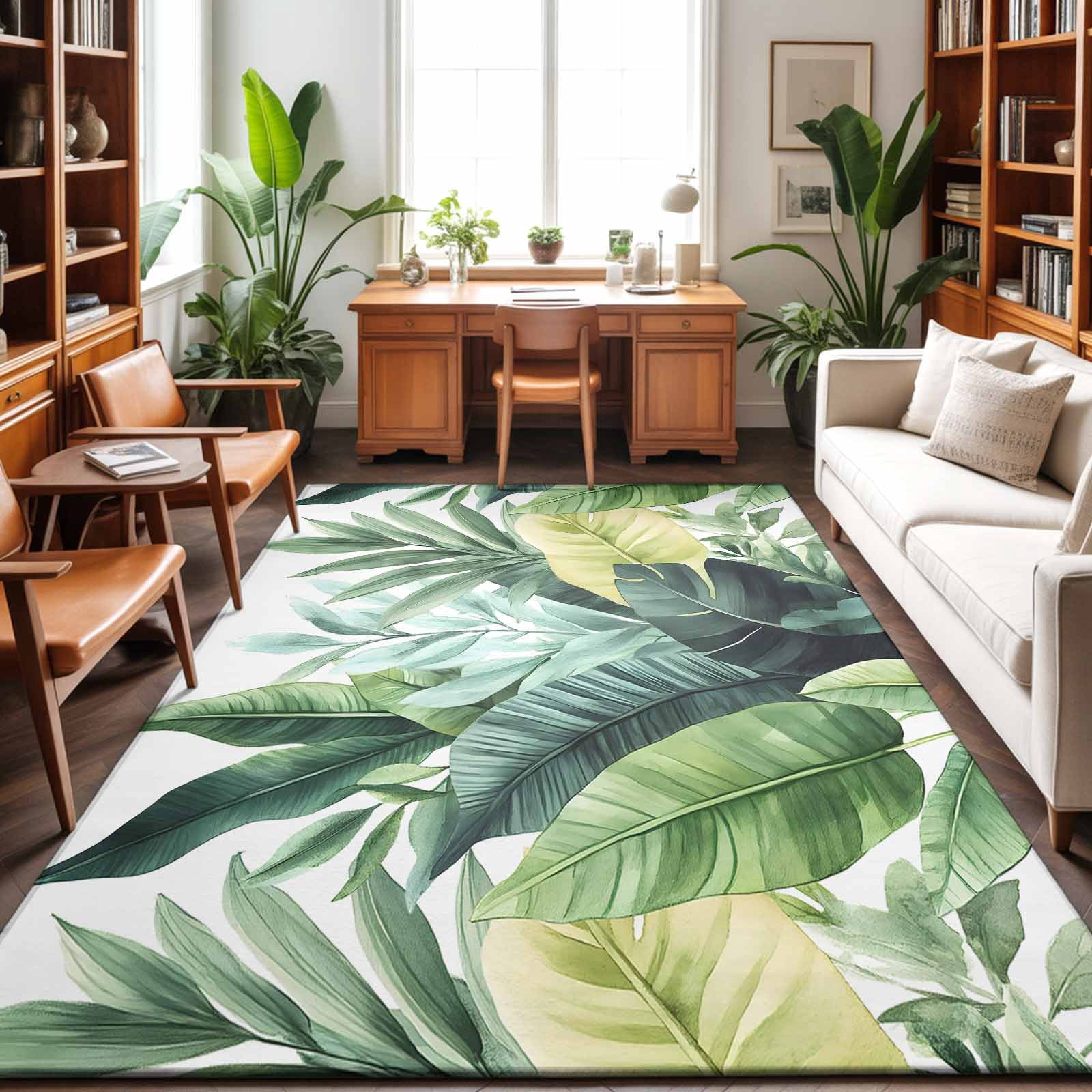 Area Rugs 5'x7', Tropical Plants Carpet Runner Indoor Outdoor Rugs Home ...