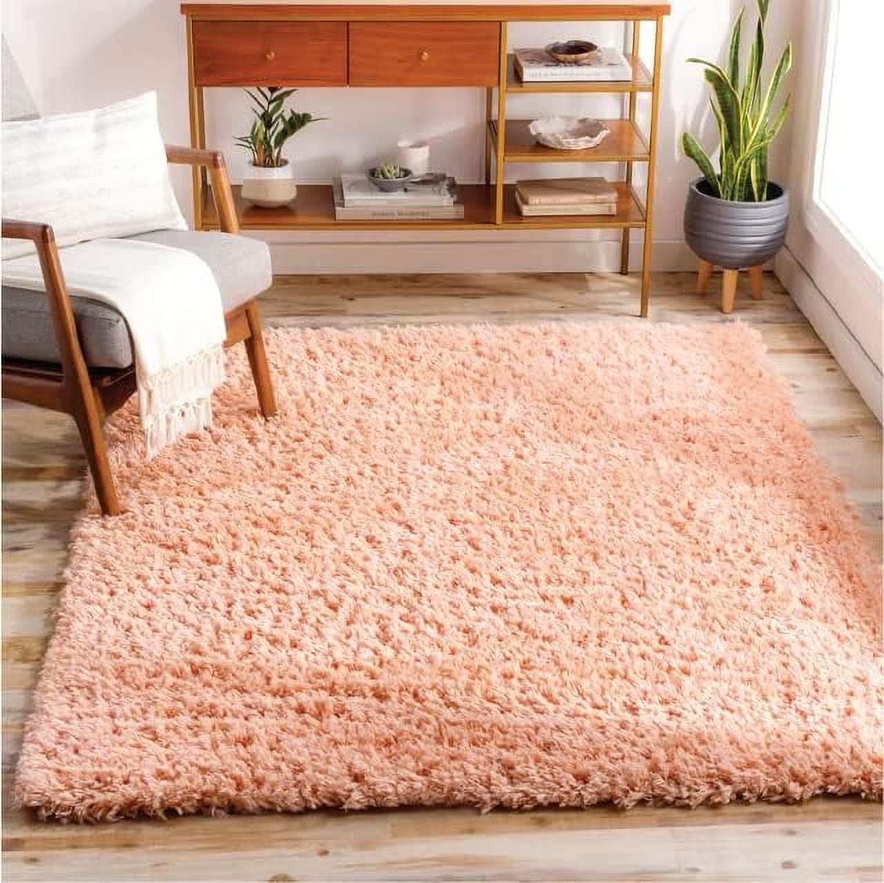 Area Rugs, 5X7 Abraham Peach Area Rug Peach Carpet For Living Room