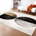 thumbnail image 1 of Area Rugs 5x7 Ft Abstract Mottled Geometric Black Gold Gray Line Circle Moon Non-Slip Washable Rug Indoor Rug Floor Mats Non Shedding Carpet for Living Room Bedroom Dining Room Home Decor, 1 of 8