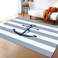 thumbnail image 1 of Area Rugs 5x7 Ft Nautical Anchor Sky Blue and White Striped Non-Slip Washable Rug Indoor Rug Floor Mats Non Shedding Carpet for Living Room Bedroom Dining Room Home Decor, 1 of 8