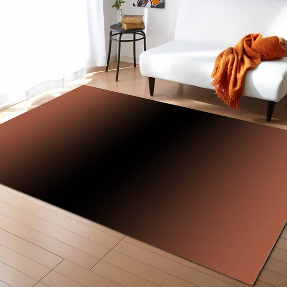 Area Rugs 5x7 Ft Ombre Abstract Gradient Burnt Orange and Black Non-Slip Washable Rug Indoor Rug Floor Mats Non Shedding Carpet for Living Room Bedroom Dining Room Home Decor