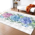 thumbnail image 1 of Area Rugs 5x7 Ft Summer Hydrangea Floral Eucalyptus Leaves Butterfly Grey Plaid Non-Slip Washable Rug Indoor Rug Floor Mats Non Shedding Carpet for Living Room Bedroom Dining Room Home Decor, 1 of 8