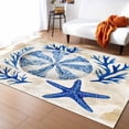 thumbnail image 1 of Area Rugs 5x8 Ft Blue Coral Starfish Ocean Coastal Vintage Non-Slip Washable Rug Indoor Rug Floor Mats Non Shedding Carpet for Living Room Bedroom Dining Room Home Decor, 1 of 8