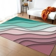 thumbnail image 1 of Area Rugs 5x8 Ft Geometric Abstract Green Pink Gradient Non-Slip Washable Rug Indoor Rug Floor Mats Non Shedding Carpet for Living Room Bedroom Dining Room Home Decor, 1 of 8