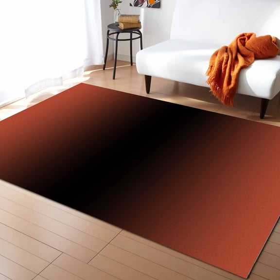 Area Rugs 5x8 Ft Ombre Abstract Gradient Black Red Orange Non-Slip Washable Rug Indoor Rug Floor Mats Non Shedding Carpet for Living Room Bedroom Dining Room Home Decor