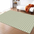 thumbnail image 1 of Area Rugs 5x8 Ft Striped Abstract Chevron White Line Sage Green Bohemian Non-Slip Washable Rug Indoor Rug Floor Mats Non Shedding Carpet for Living Room Bedroom Dining Room Home Decor, 1 of 8