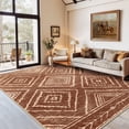 thumbnail image 1 of NewBuros 6'x9' Area Rugs for Living Room, Non-Slip Machine Washable Rugs, Soft Stain Resistant Low Pile Vintage Distressed Print Western Indoor Carpet, Yellowbrown, 1 of 12