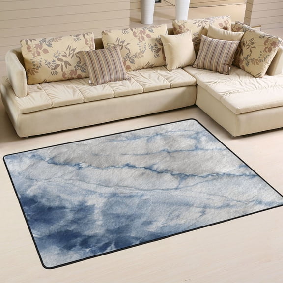 Area Rugs 72"x48" Indoor Non-Slip Wear Resistant Floor Mats Soft Large Carpets for Living Room Bedroom Home Decor Washable Rug Watercolor Chenille Tie-dye