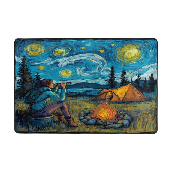 Area Rugs 72"x48" Indoor Non-Slip Wear Resistant Floor Mats Soft Large Carpets for Living Room Bedroom Home Decor Washable Rug Wild Camping