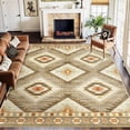 thumbnail image 1 of NewBuros 8'x10' Area Rug for Living Room, Machine Washable Non-Slip Rug, Soft Low Pile Stain Resistant Vintage Western Indoor Rug for Bedroom Dining Room, Camel, 1 of 11