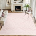 thumbnail image 1 of NewBuros 8'x10' Area Rug for Living Room, Machine Washable Non-Slip Rug, Soft Low Pile Stain Resistant Vintage Western Indoor Rug for Bedroom Dining Room, Light Pink, 1 of 9