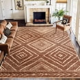 thumbnail image 1 of NewBuros 8'x10' Area Rugs for Living Room, Non-Slip Machine Washable Rugs, Soft Stain Resistant Low Pile Vintage Distressed Print Western Indoor Carpet, Yellowbrown, 1 of 12