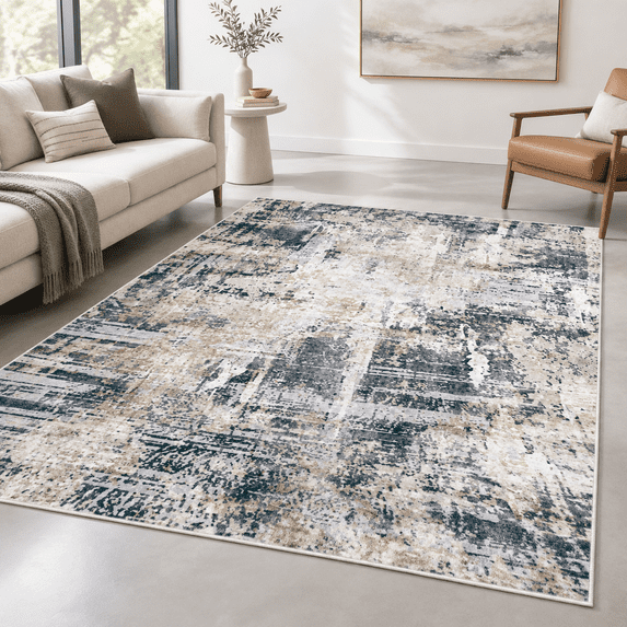 Area Rugs 8x10 Living Room: Washable Rug Modern Abstract Large Soft Non ...