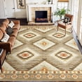 thumbnail image 1 of NewBuros 9'x12' Area Rugs for Living Room, Non-Slip Machine Washable Rugs, Soft Stain Resistant Low Pile Vintage Distressed Print Western Indoor Carpet, Camel, 1 of 11
