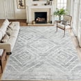 thumbnail image 1 of NewBuros 9'x12' Area Rug for Living Room, Machine Washable Non-Slip Rug, Soft Low Pile Stain Resistant Vintage Western Indoor Rug for Bedroom Dining Room, Light Gray, 1 of 10