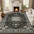 thumbnail image 1 of Area Rugs 9x12 Living Room Rug: Washable Rug Soft Vintage Boho Medallion Carpet Indoor Non-Slip Stain Resistant Large Carpets for Bedroom Dining Room Farmhouse Nursery Home Office Black Gold, 1 of 18