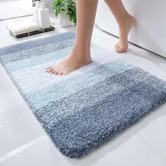 Area Rugs,Bathroom Rug Mat 30x20 Extra Soft And Absorbent Microfiber Bath Rugs Non Slip Plush Shaggy Bath Carpet Machine Wash Dry Bath Mats For Bathroom Floor Tub And Shower Blue