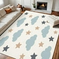 thumbnail image 1 of Area Rugs For Bedroom Boho Washable Rug For Living Room Seamless Pattern Blue Clouds Stars Gray Pattern For Dining Room Bedroom Non-Slip Carpets 3x4ft, 1 of 6