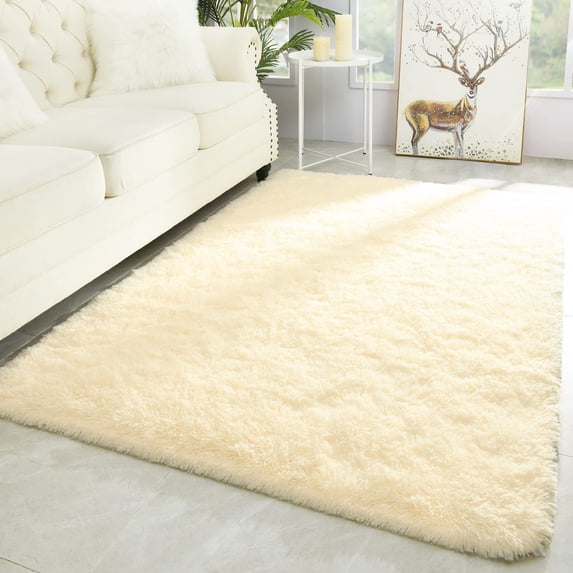 Shag Area Rugs for Living Room 5'X7', Soft and Fluffy Shaggy Carpet for Pets, Machine Washable Floor Rugs for Living room