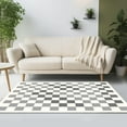 thumbnail image 1 of Area Rugs for Bedroom Living Room, 4' x 6' Ft Checkered Rug Retro Checkerboard Moroccan Rug Lightweight Outdoor Washable Carpet Rustic Decor for Living Room Bedroom Kitchen Patio(Black/Gray), 1 of 11