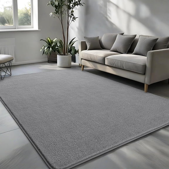 Area Rugs for Bedroom Living Room, 6x9 Grey Thickened Memory-Foam Indoor Carpets, Modern Aesthetic Minimalist Super Soft Comfy Carpet for Boys Girls Adults Room Dorm Home Decor